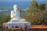 SRI LANKA, Mihintale temple site, giant seated Buddha staute, SLK5458JPL