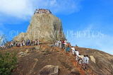 SRI LANKA, Mihintale temple site, prilgrims climbing the Aradhana Gala, SLK5401JPL