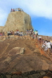 SRI LANKA, Mihintale temple site, prilgrims climbing the Aradhana Gala, SLK5403JPL
