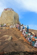 SRI LANKA, Mihintale temple site, prilgrims climbing the Aradhana Gala, SLK5405JPL