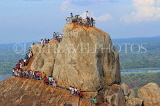 SRI LANKA, Mihintale temple site, prilgrims climbing the Aradhana Gala, SLK5407JPL