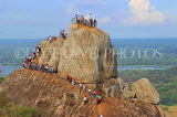 SRI LANKA, Mihintale temple site, prilgrims climbing the Aradhana Gala, SLK5409JPL