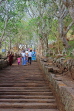 SRI LANKA, Mihintale temple site, prilgrims climbing the ancient granite stairway, SLK5394JPL