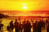 SRI LANKA, Negombo, Negombo Beach Park, Sunday crowds enjoying the sunset, SLK6293JPL