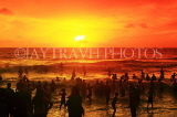 SRI LANKA, Negombo, Negombo Beach Park, Sunday crowds enjoying the sunset, SLK6294JPL