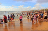 SRI LANKA, Negombo, Negombo Beach Park, Sunday evening crowds enjoying the sea, SLK6264JPL