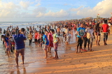 SRI LANKA, Negombo, Negombo Beach Park, Sunday evening crowds enjoying the sea, SLK6289JPL