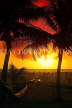 SRI LANKA, Negombo, beach, and coconut trees, sunset, SLK3595JPL