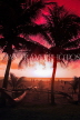 SRI LANKA, Negombo, beach, boat and coconut trees, dusk, sunset, SLK3537JPL