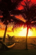 SRI LANKA, Negombo, beach, boat and coconut trees, sunset, SLK3589JPL