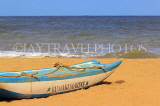 SRI LANKA, Negombo, beach, sea and small fishing boat, SLK3541JPL