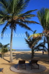 SRI LANKA, Negombo, beach, sunbeds and coconut trees, SLK2450JPL
