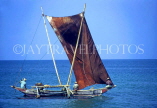 SRI LANKA, Negombo, catamaran (traditional fishing boat) at sea, SLK1525JPL