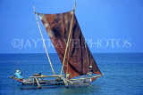 SRI LANKA, Negombo, catamaran (traditional fishing boat) at sea, SLK1755JPL