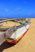 SRI LANKA, Negombo, catamaran (traditional fishing boat) on beach, SLK6000JPL