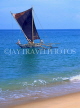 SRI LANKA, Negombo, catamaran with sail (traditional fishing boat) at sea, SLK241JPL