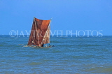 SRI LANKA, Negombo, catamaran with sail (traditional fishing boat) at sea, SLK5949JPL