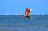 SRI LANKA, Negombo, catamaran with sail (traditional fishing boat) at sea, SLK5960JPL