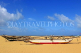 SRI LANKA, Negombo, catamarans (traditional fishing boats) on beach, SLK6003JPL