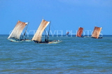 SRI LANKA, Negombo, catamarans with sail (traditional fishing boat) at sea, SLK5961JPL