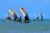 SRI LANKA, Negombo, catamarans with sail (traditional fishing boat) at sea, SLK5964JPL