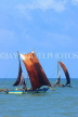 SRI LANKA, Negombo, catamarans with sail (traditional fishing boat) at sea, SLK5970JPL