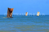 SRI LANKA, Negombo, catamarans with sail (traditional fishing boat) at sea, SLK6315JPL