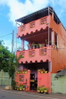 SRI LANKA, Negombo, coastal residential street, colourful houses, SLK6074JPL