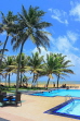 SRI LANKA, Negombo, coastal view, with swimming pool and coconut trees, SLK3566JPL
