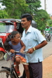 SRI LANKA, Negombo, father and child on bicycle, SLK2620JPL
