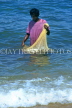 SRI LANKA, Negombo, fisherman with net, in water, SLK346JPL
