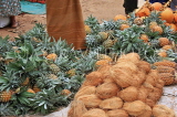 SRI LANKA, Negombo, market, fruit and vegetable market, Coconuts and Pineapples, SK2722JPL