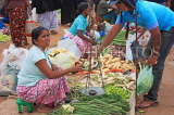 SRI LANKA, Negombo, market, fruit and vegetable market, vendor with scales and shopper, SLK2701JPL