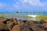 SRI LANKA, Negombo, seascape, with fishing boats out at sea, SLK6346JPL