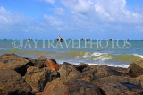 SRI LANKA, Negombo, seascape, with fishing boats out at sea, SLK6347JPL
