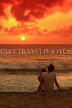 SRI LANKA, Negombo, sunset, sea, and couple (tourists) on beach, SLK6028JPL