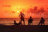 SRI LANKA, Negombo, sunset, sea, and people (tourists) on beach, SLK6356JPL
