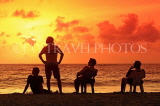 SRI LANKA, Negombo, sunset, sea, and people (tourists) on beach, SLK6358JPL