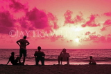 SRI LANKA, Negombo, sunset, sea, and people (tourists) on beach, SLK6360JPL