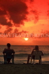 SRI LANKA, Negombo, sunset, sea, and people (tourists) on beach, SLK6364JPL