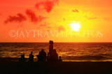 SRI LANKA, Negombo, sunset, sea, and people on beach, SLK6035JPL