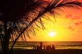 SRI LANKA, Negombo, sunset, sea, people on beach, and coconut tree, SLK6038JPL