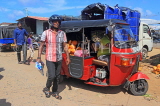 SRI LANKA, Negombo, three wheeler taxi, and King Coconuts (Thambili), SLK6298JPL