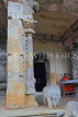 SRI LANKA, Pilimathalawa (nr Kandy), Gadaladeniya Temple, shrine room, stone column carvings, SLK4076JPL