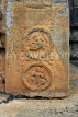 SRI LANKA, Pilimathalawa (nr Kandy), Gadaladeniya Temple, shrine room, stone column carvings, SLK40781PL