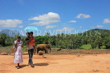 SRI LANKA, Pinnewala Elephant Orphanage, visiting family at site, SLK2408JPL