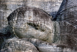 SRI LANKA, Polonnaruwa, Gal Vihare (stone temple), ganite reclining Buddha head, closeup, SLK2244JPL