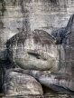 SRI LANKA, Polonnaruwa, Gal Vihare (stone temple), granite reclining Buddha, head, SLK2206JPL