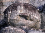 SRI LANKA, Polonnaruwa, Gal Vihare (stone temple), reclining Buddha head (granite), SLK1549JPL