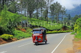 SRI LANKA, Pussellawa, Nuwara Eliya Road running through tea estates, and taxi, SLK4171JPL